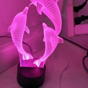 Lampe veilleuse dauphins qui change de couleur